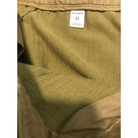 Old Navy Juniors Yellow Brown Corduroy Mini Skirt Size 0 Pleated Front W Pockets - Picture 4 of 7